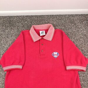 Vintage 90s Philadelphia Phillies Polo Shirt Dynasty Contrast Collar Mens Medium